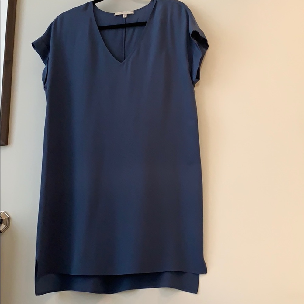 Blue silk dress